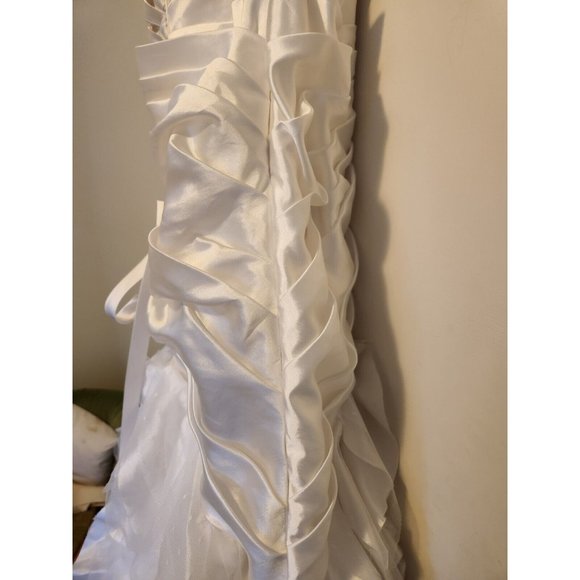 Sottero & Midgley strapless corset mermaid ruffles wedding dress sz 6 SMALL - Picture 8 of 11